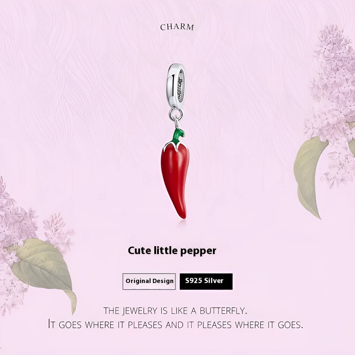 Korean style S925 sterling silver leaf pendant with electroplated BSC461 colour finish