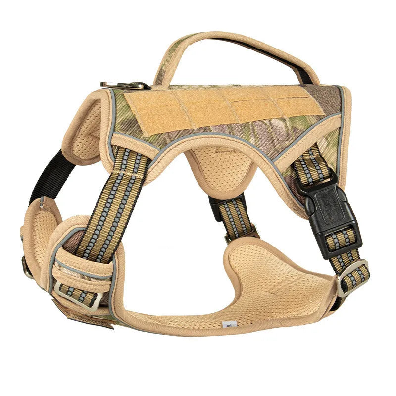 Tactical dog chest strap harness for search and rescue working dogs in Oxford cloth with adjustable sizing