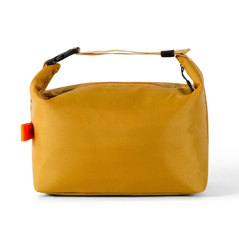 Japanese-style insulated bag in Army Green with Oxford cloth, 24x14cm base, and wide opening for lunch storage
