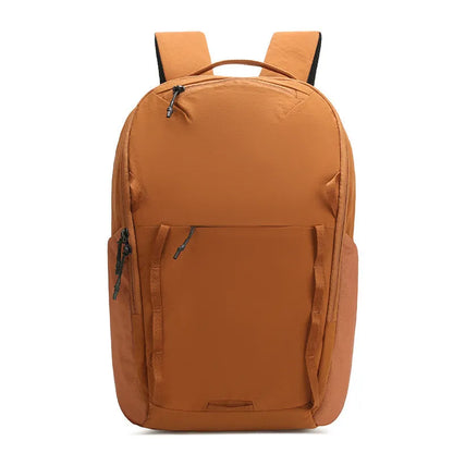 Waterproof Taslan composite cloth business backpack with curved shoulder straps in beige colour