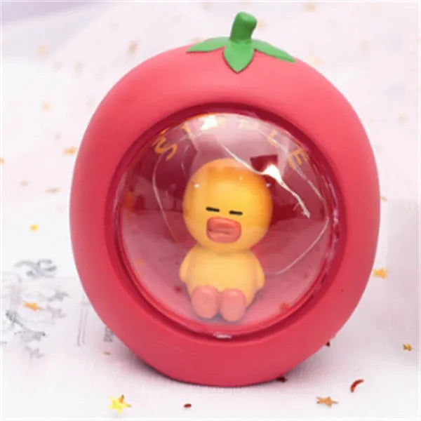Creative small table lamp decoration made using resin process with Korean style design, measuring 10.5cm wide by 6.5cm deep by 12.5cm tall, available in three style or four style options for desktop display