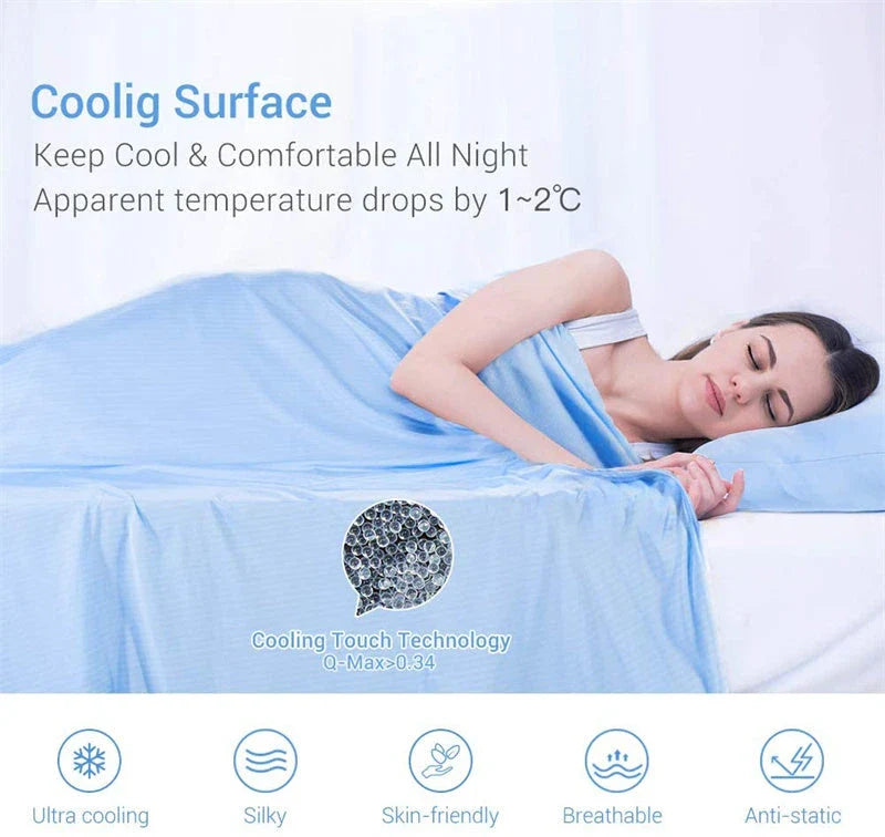 Premium Cooling Blanket with Japanese Q-Max 0.4 Cooling Fiber Technology for Comfortable and Refreshing Sleep
