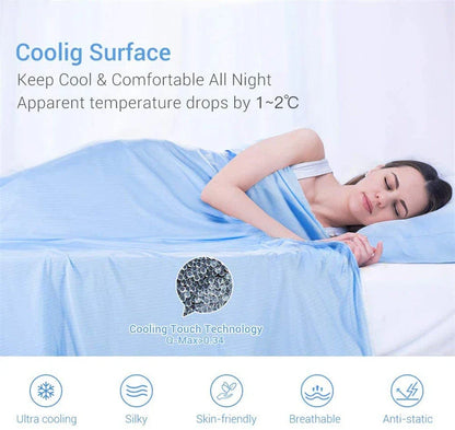 Premium Cooling Blanket with Japanese Q-Max 0.4 Cooling Fiber Technology for Comfortable and Refreshing Sleep