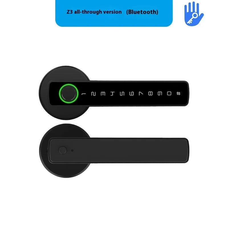 Black smart door lock with spherical handle for indoor wooden doors featuring electronic access control
