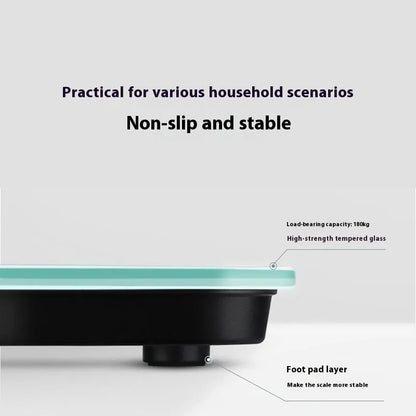 Household human body weighing scale in Cross Ice Crystal White colour with 26x26 cm platform and multiple power options