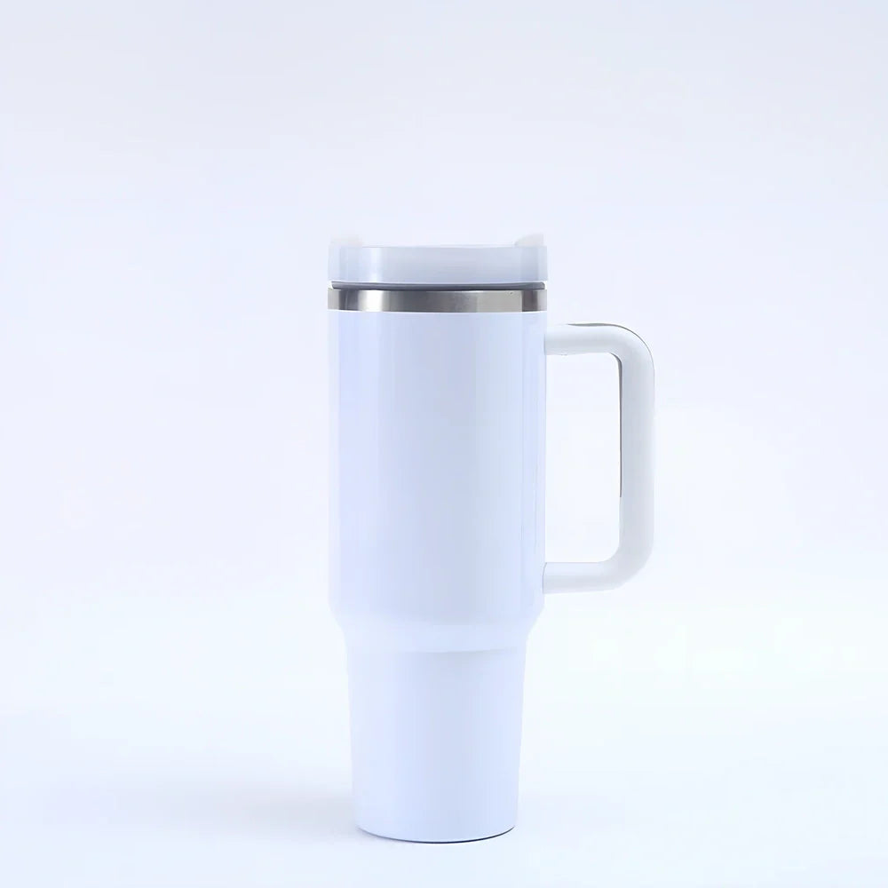 304 stainless steel vacuum cup with double-wall insulation showing 40oz capacity and 26cm height dimensions