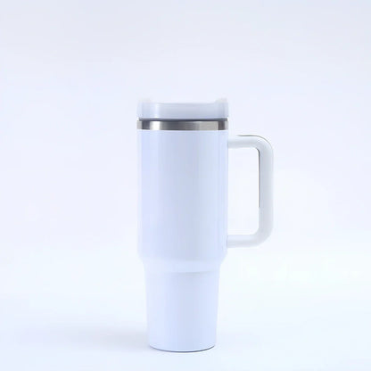 304 stainless steel vacuum cup with double-wall insulation showing 40oz capacity and 26cm height dimensions