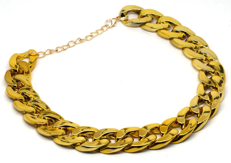 Gold colour twisted chain dog collar with an adjustable buckle for small to medium-sized dogs.