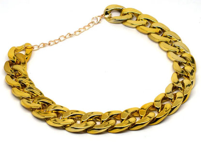 Gold colour twisted chain dog collar with an adjustable buckle for small to medium-sized dogs.