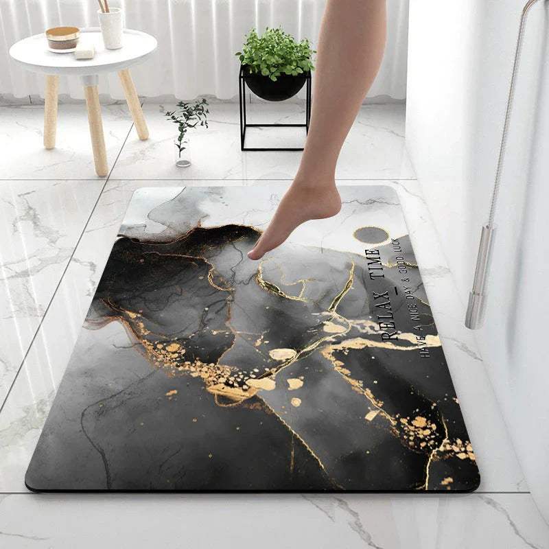 Diatom Anti-Slip Floor Mat in Various Marble Colors and Sizes for Bathroom, Kitchen, and Home Use
