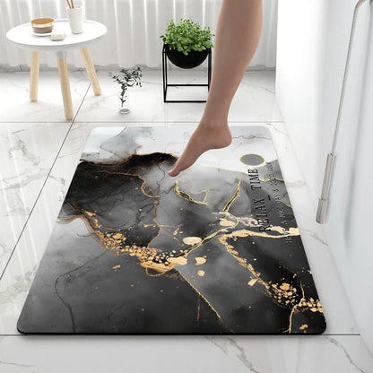 Diatom Anti-Slip Floor Mat in Various Marble Colors and Sizes for Bathroom, Kitchen, and Home Use
