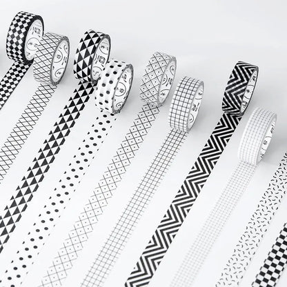 Roll of 15mm wide decorative paper tape in a choice of Lattice, Wave point, and Weave patterns.