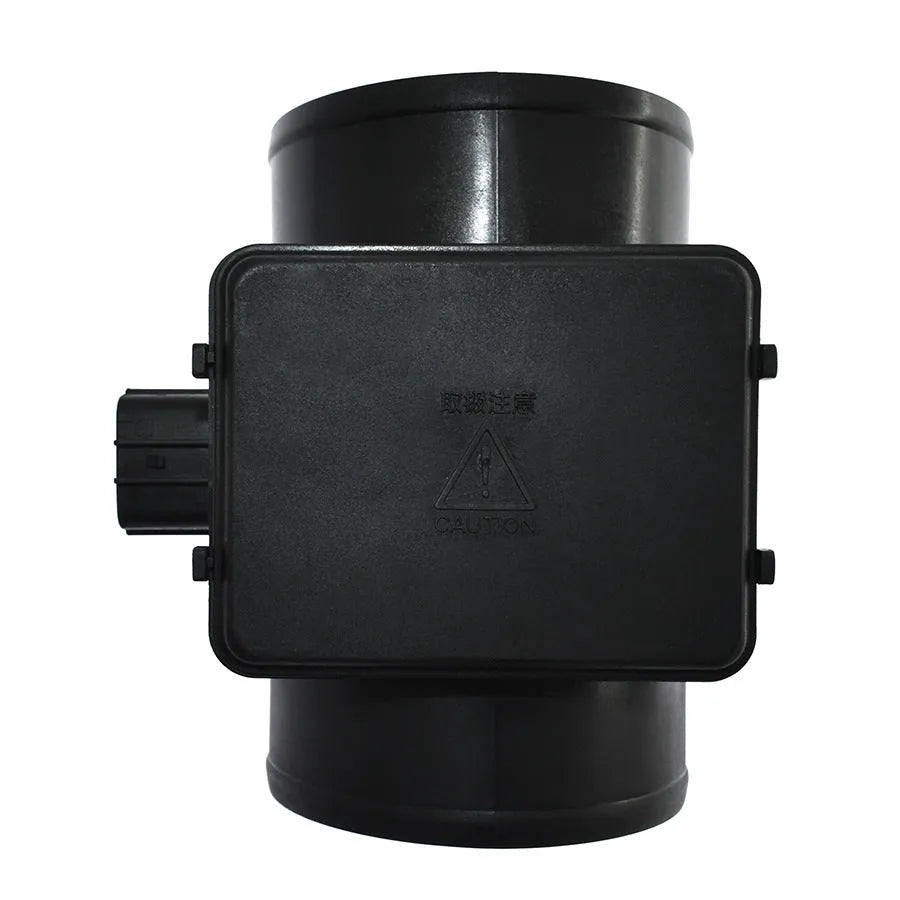 Black plastic automotive air flow meter with standard specifications for engine management