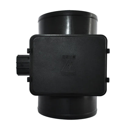 Black plastic automotive air flow meter with standard specifications for engine management