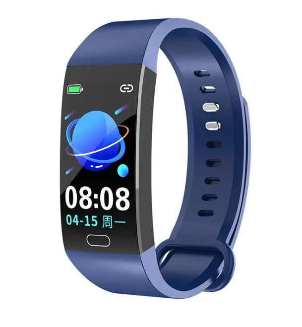 RD11 colour screen smart bracelet with 1.14 inch display, silicone wristband and PC body, shown in black