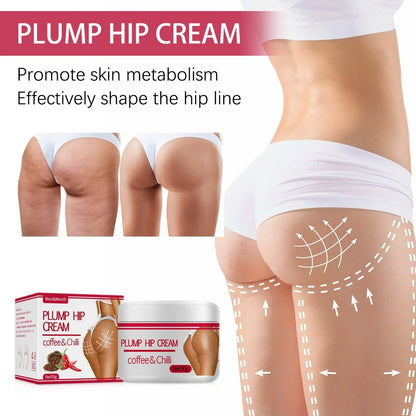 Plump buttock cream in 4.3x5cm packaging with 50g firming formula for daily application