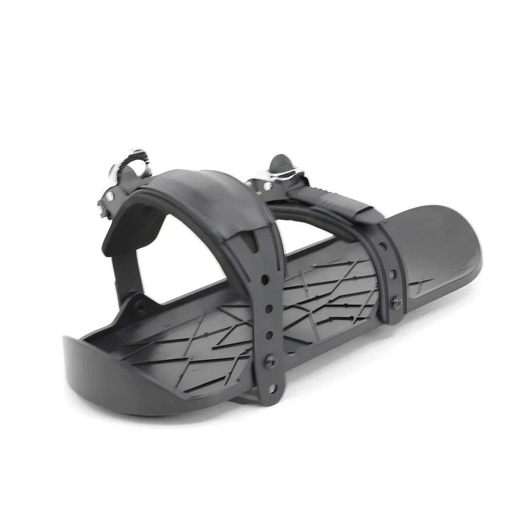 Black ultra-thin ski shoes with lace-up closure and rubber outsole for winter sports