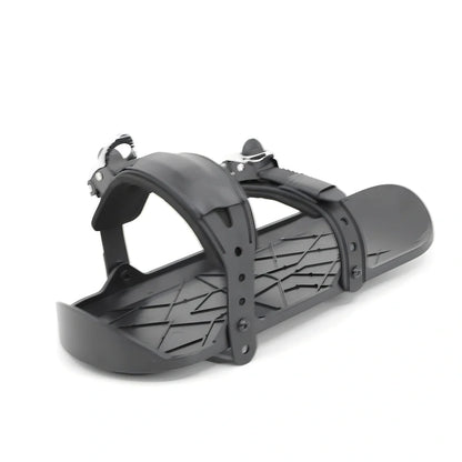 Black ultra-thin ski shoes with lace-up closure and rubber outsole for winter sports