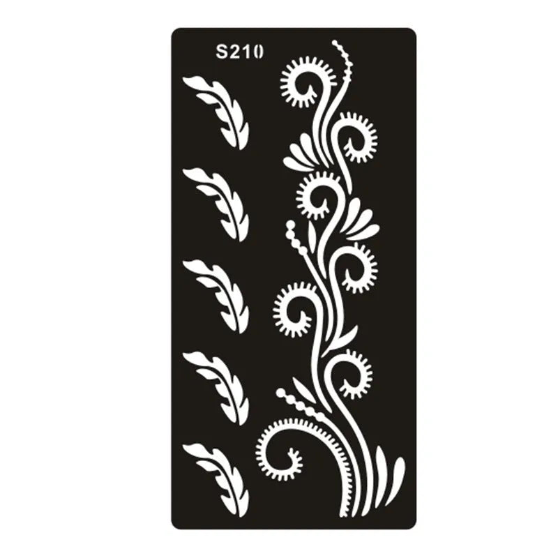 Hollow geometric tattoo template sticker on water transfer paper, Southeast Asian style design.