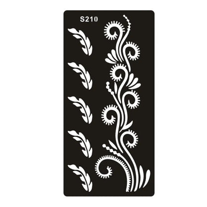 Hollow geometric tattoo template sticker on water transfer paper, Southeast Asian style design.