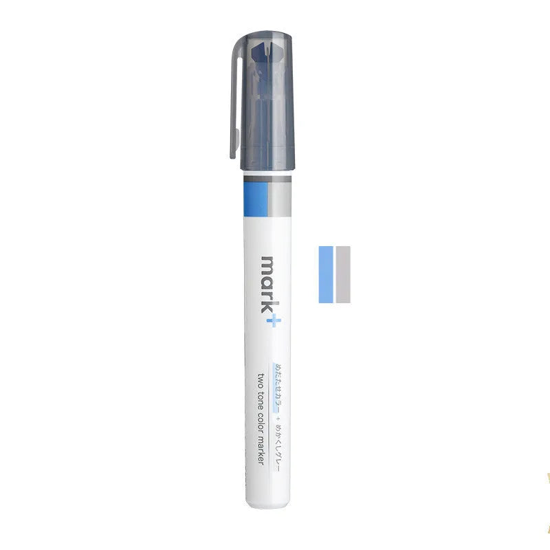 Mark+ series fibre marker pen in six colours: green, grey blue, grey pink, grey yellow, pink, yellow.