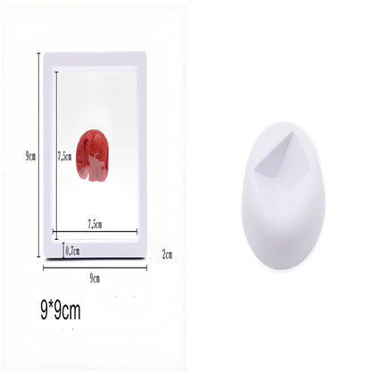 Black 11x11cm suspended 3D floating display frame holding a coin, with square base for stable collectible showcase