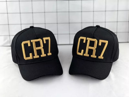 C Ronaldo CR7 baseball cap in black with high top and big eaves