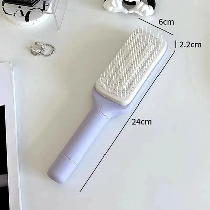 4 In 1 Self Cleaning Hair Brush with ergonomic handle and scalable rotate lifting feature