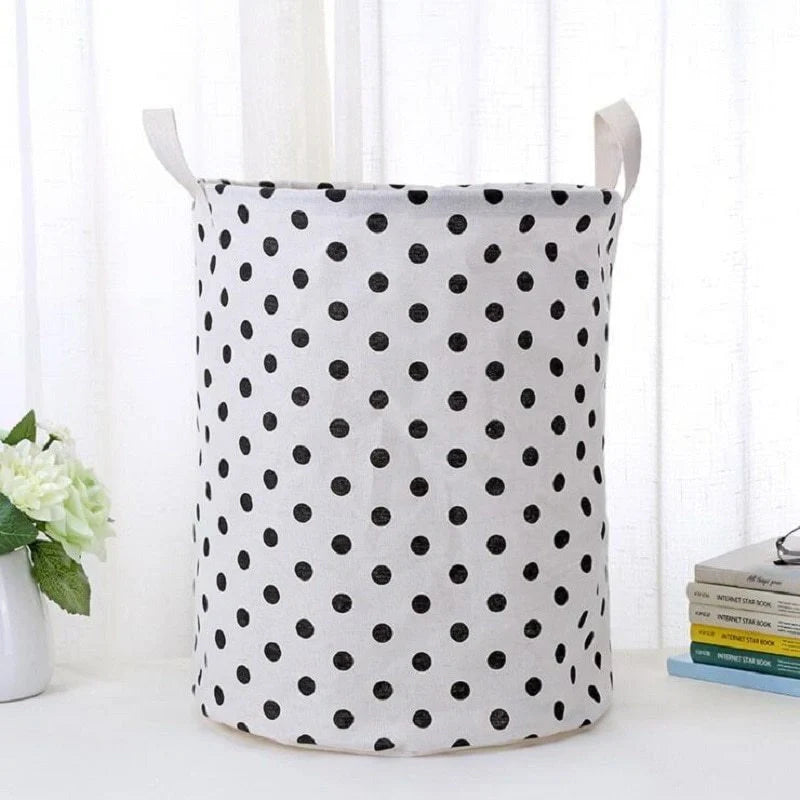 European style cotton linen laundry basket with various designs for home organisation
