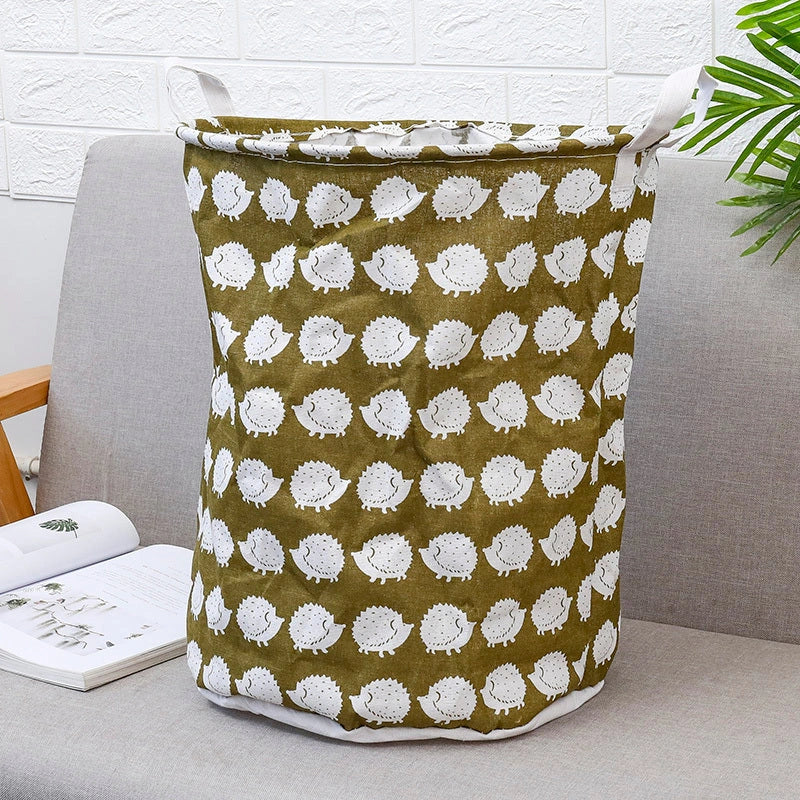 European style cotton linen laundry basket with various designs for home organisation