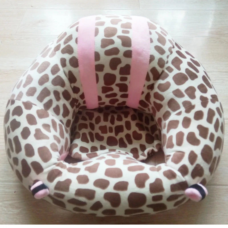 Baby Learning Seat Plush Toy Safety Dining Chair in various colors with cute animal design