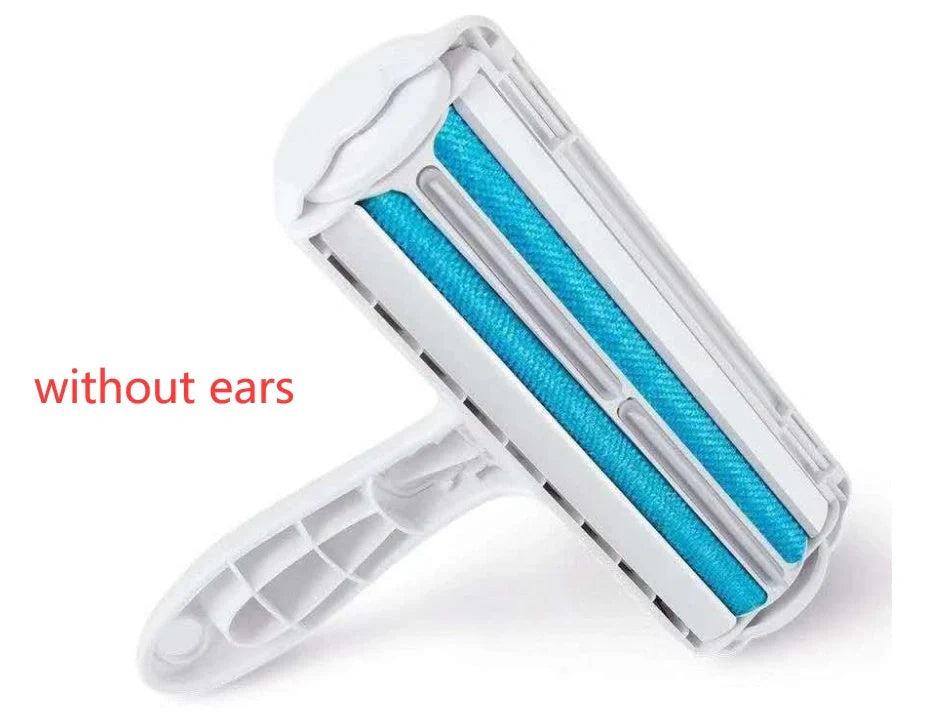 Efficient pet hair remover tool in red and blue for furniture and carpets