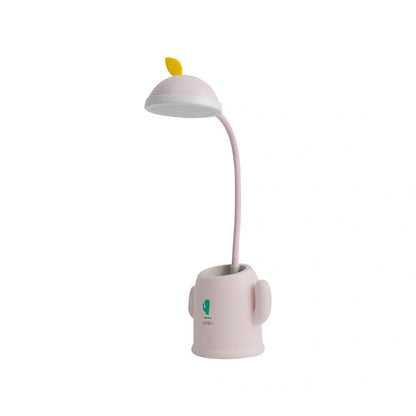 Cactus-shaped pen holder and table lamp with USB charging