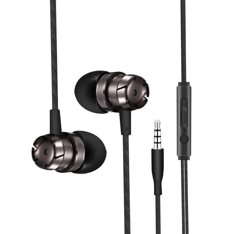 Metal turbo in-ear headphones with 3.5mm plug and built-in microphone in various colours