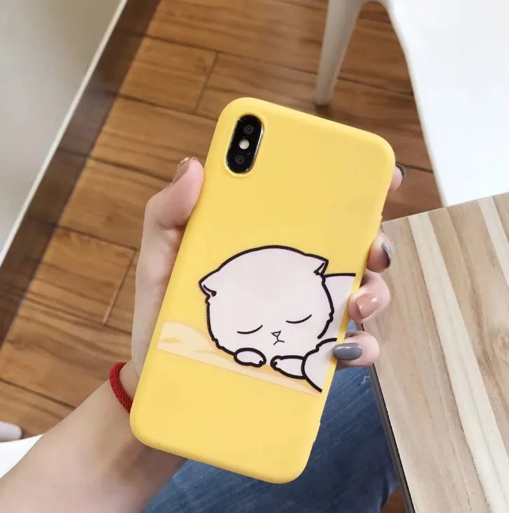 Cartoon giraffe phone case for iPhone 7 8 Plus, soft TPU silicone back cover, available in colours C to H.