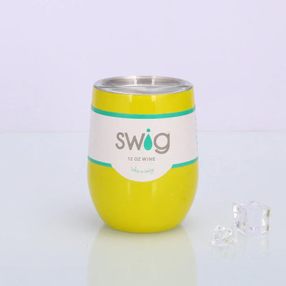Insulated Stainless Steel Wine Tumbler - 12oz Double-Wall Vacuum Cup in Various Colors