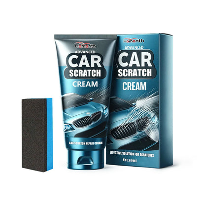 60ml car scratch repair cream tube and sponge applicator for paint scratch removal.
