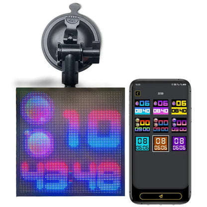 Bluetooth wireless LED car display screen with aluminium frame and 1024 RGB lights