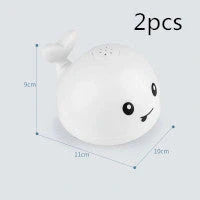 Electric induction whale spray toy for baby bath time with automatic water spray and flashing lights