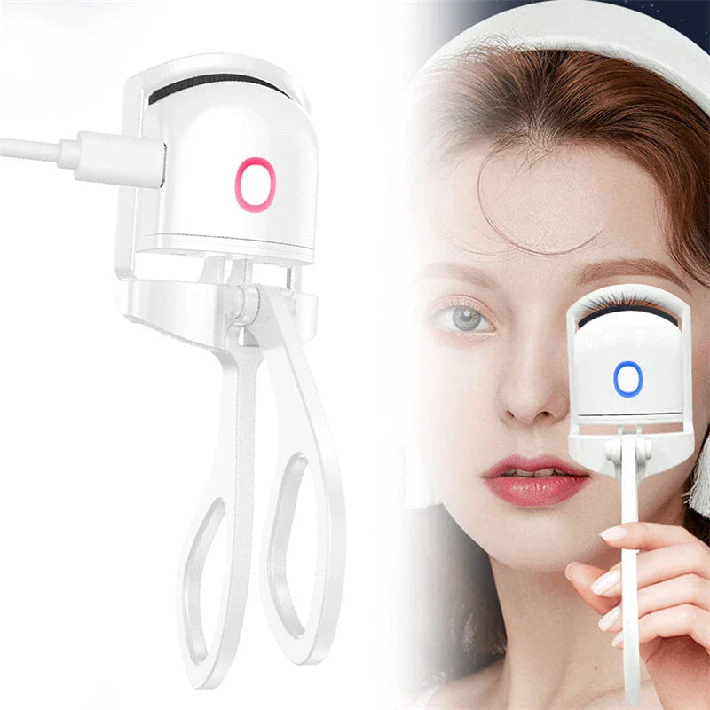 Heated Eyelash Curler with Dual Temperature Settings and Rechargeable Battery for Long-Lasting, Natural-Looking Curl
