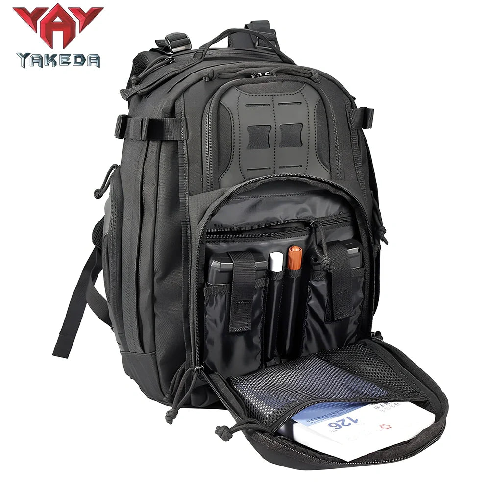 45L camouflage tactical backpack with multiple compartments for mountain climbing gear