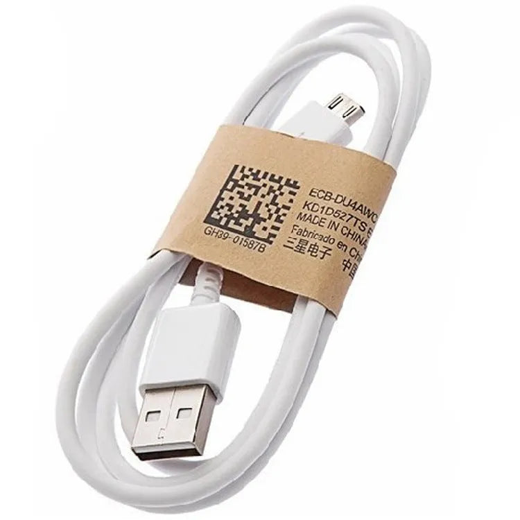 Android micro USB data cable 1 metre length black or white charging and sync cable
