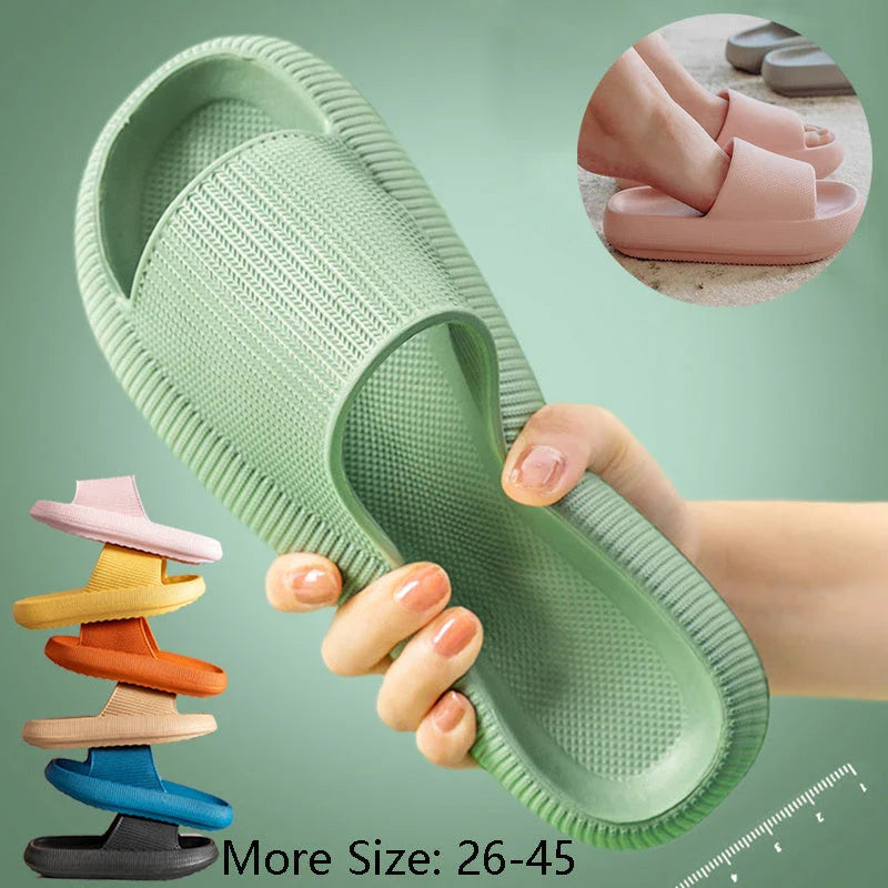 Stylish bathroom slippers with soft, cushioned EVA soles in a variety of vibrant colors
