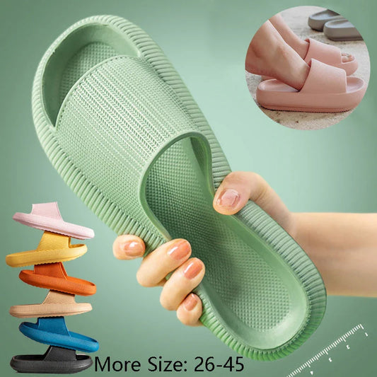 Stylish bathroom slippers with soft, cushioned EVA soles in a variety of vibrant colors