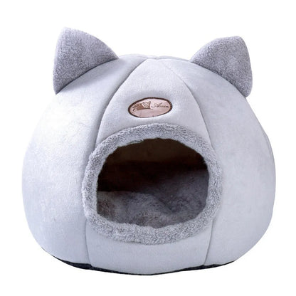 Fully enclosed winter cat nest sofa bed with soft cushion in large size