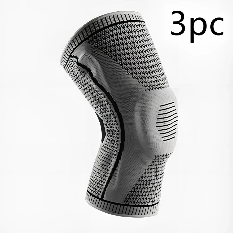 Compression sports knee pads with silicone springs for meniscus protection during basketball and running activities