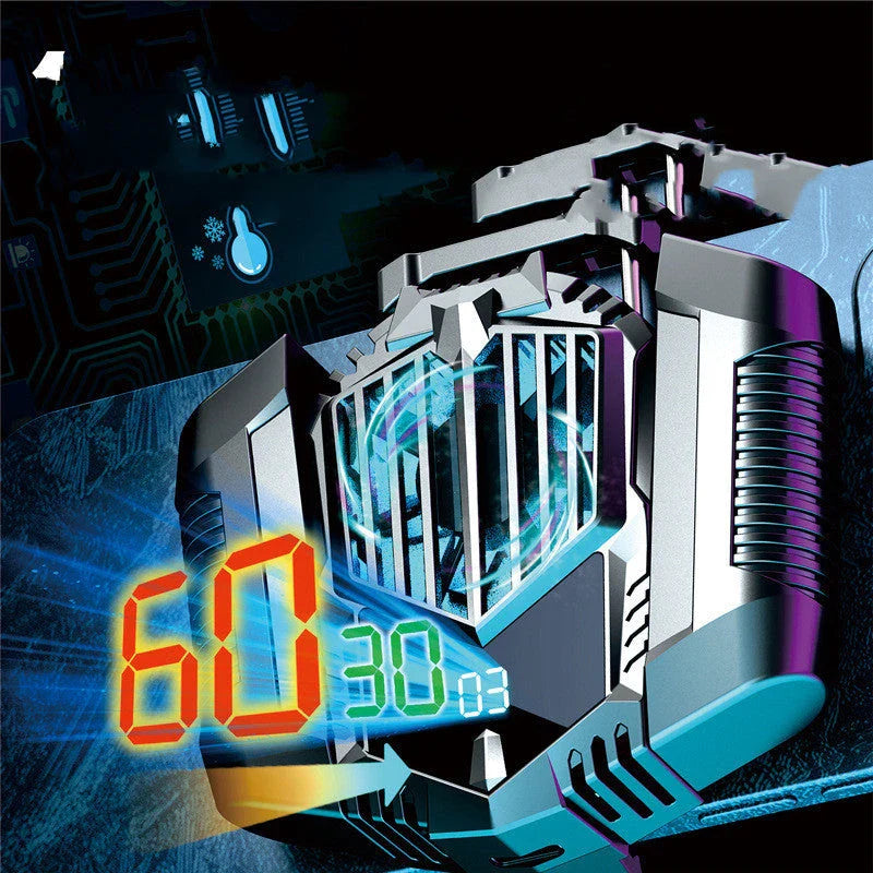 High-performance smartphone cooling device with cooling fin, ice pack, and ergonomic controls