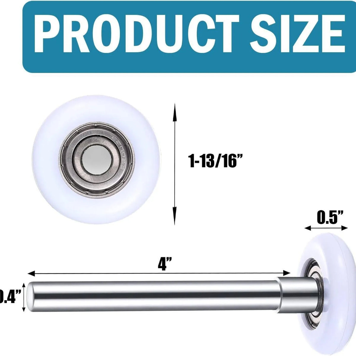White steel garage door rollers and handle winding strips set for garage door repair