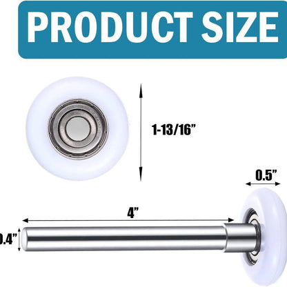 White steel garage door rollers and handle winding strips set for garage door repair