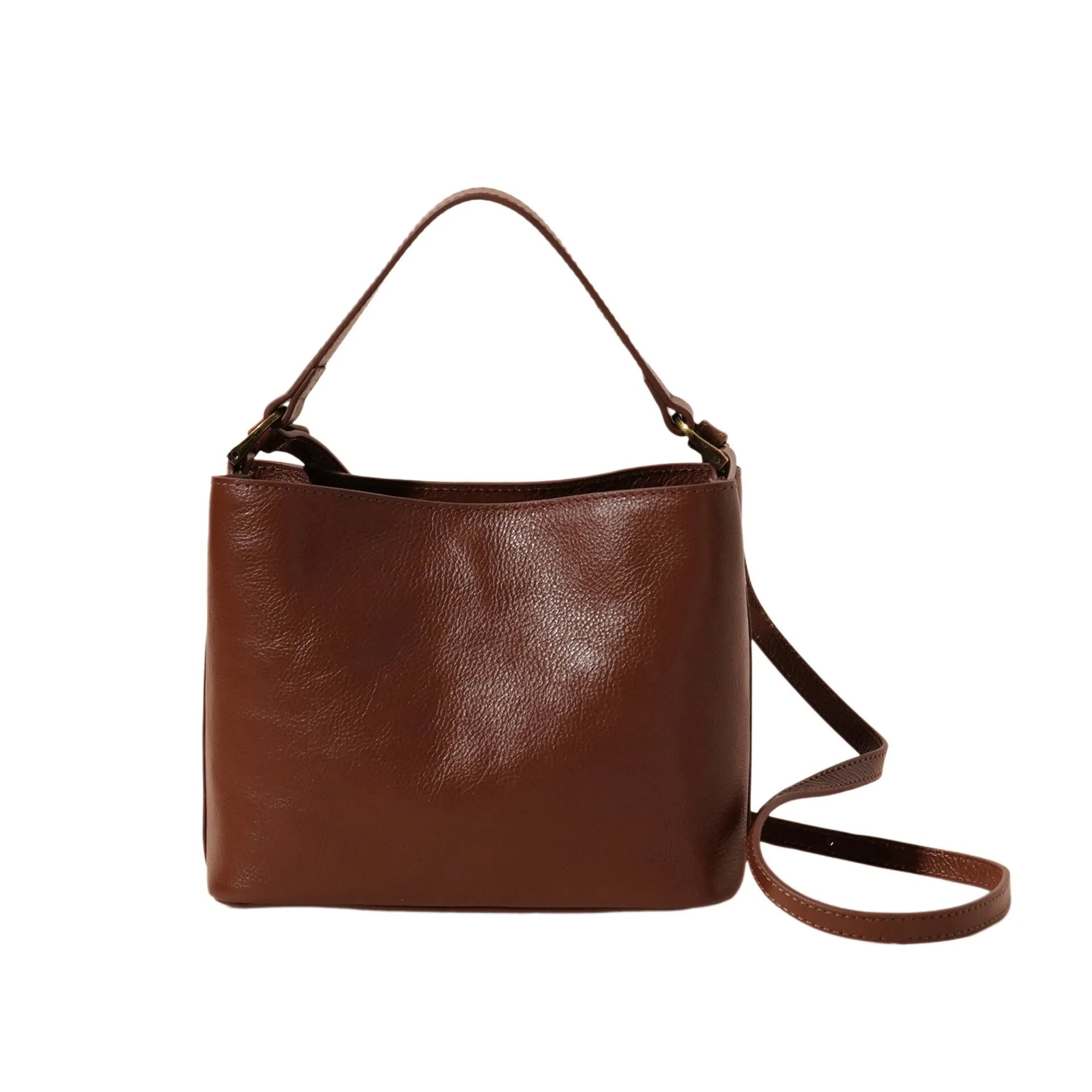 Sugar Brown genuine cowhide leather women's shoulder handbag with internal organiser pockets.